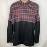 Size L: Smallshow Red/Grey Plaid Nursing Hoodie
