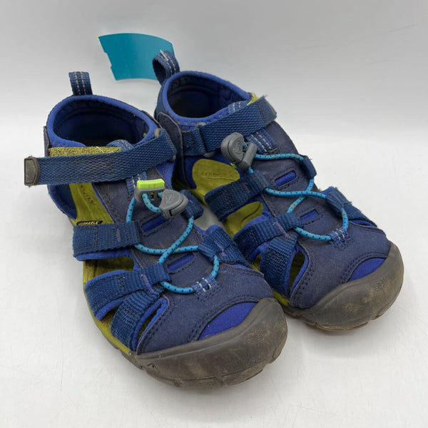 Size 1Y: Keen Blue/Green Toggle/Velcro Strap Sandals