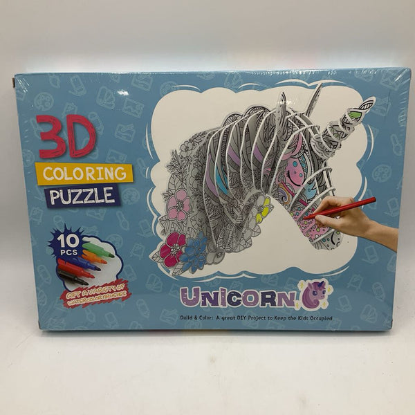 Unicorn 3D Coloring Puzzle Set-NEW
