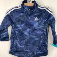 Size 18m: Adidas Blue Patterned Zip-Up Coat