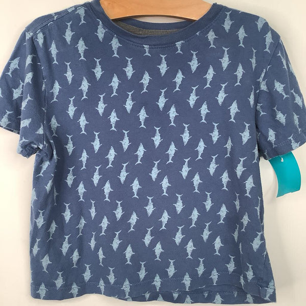 Size 5: Old Navy Blue Shark Print T-Shirt