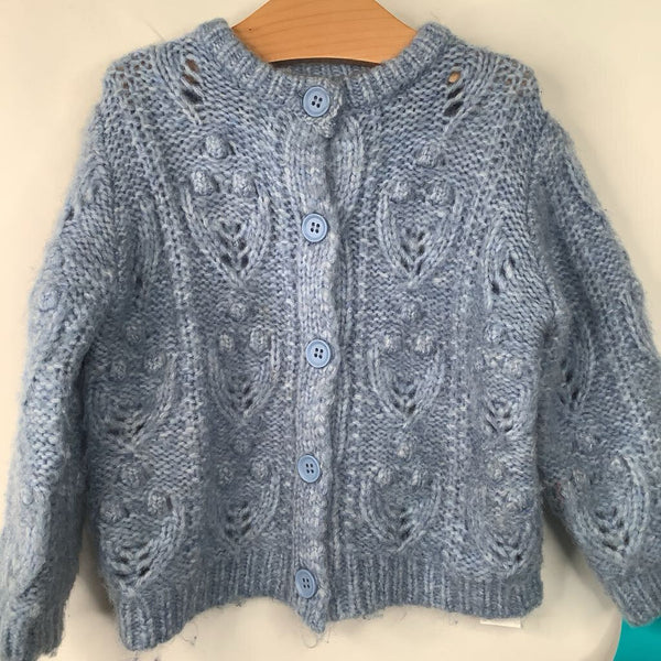 Size 12-18m: Zara Light Blue Knitted Button-Up Cardigan