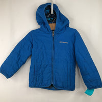 Size 4: Columbia Blue Puffy/Fleece Reversible Coat