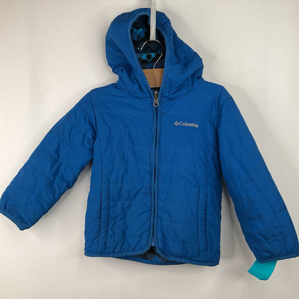 Size 4: Columbia Blue Puffy/Fleece Reversible Coat