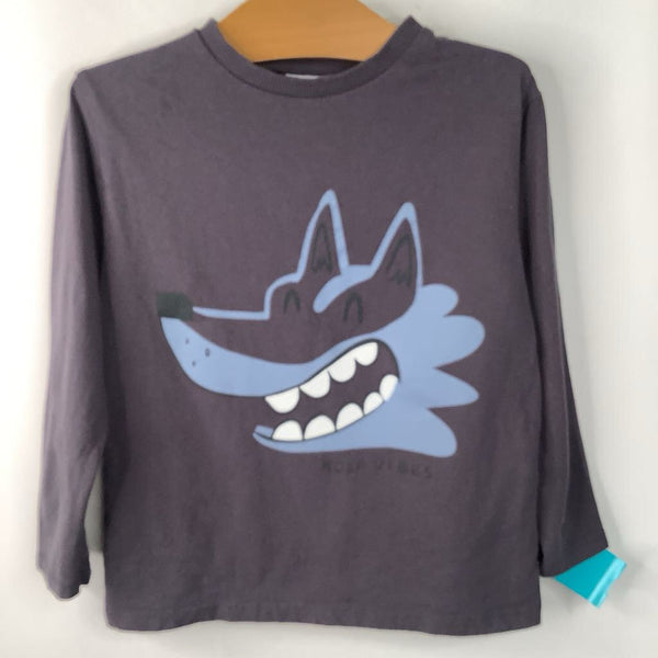 Size 4-5: Zara Grey/Blue Wolf Long Sleeve Shirt