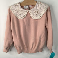 Size 4-5: Zara Pink/White Collared Long Sleeve Shirt