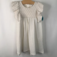 Size 4-5: Ming Creme Knitted Short Sleeve Dress