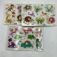 Wooden Peg 3pc Puzzles