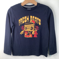 Size 10-12:Old Navy Blue/Yellow "Fresh Beats" Long Sleeve Shirt
