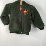 Size 18m: Jurassic Park Green Fuzzy Dinosaur Zip-Up Hoodie