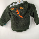 Size 18m: Jurassic Park Green Fuzzy Dinosaur Zip-Up Hoodie