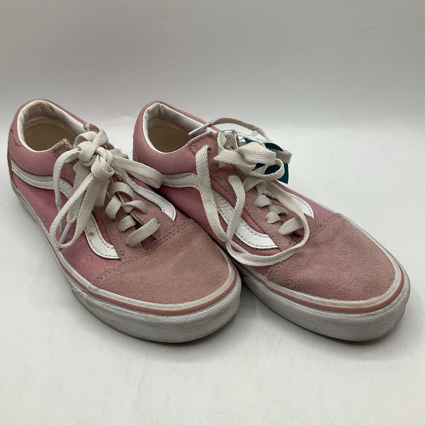 Size 4y: Vans Pink/White Lace-Up Sneakers