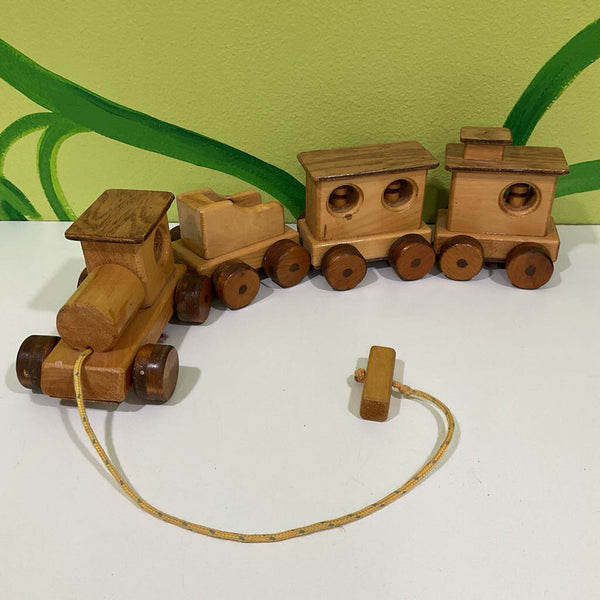 Handmade Wooden Pull Along Train