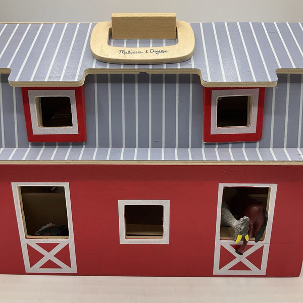 Melissa & Doug Wooden Take-Along Barn W/Animals