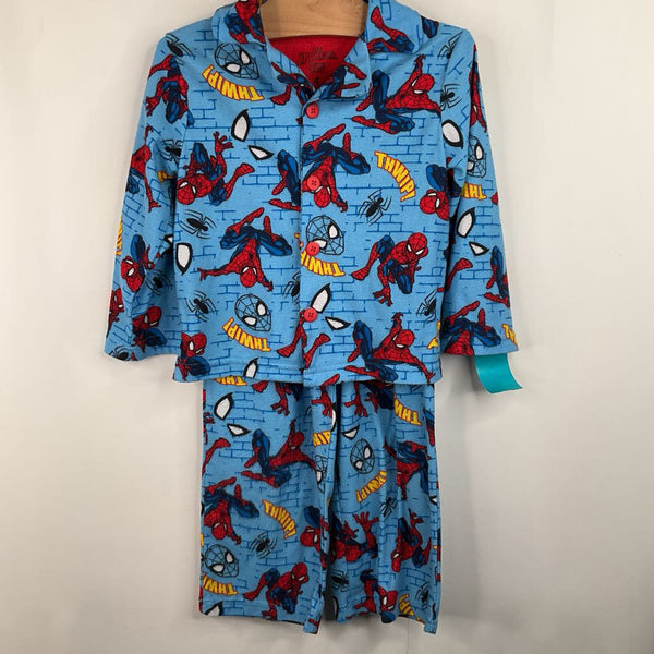 Size 4: Marvel Blue Spider Man Print Fleece 2pc PJs