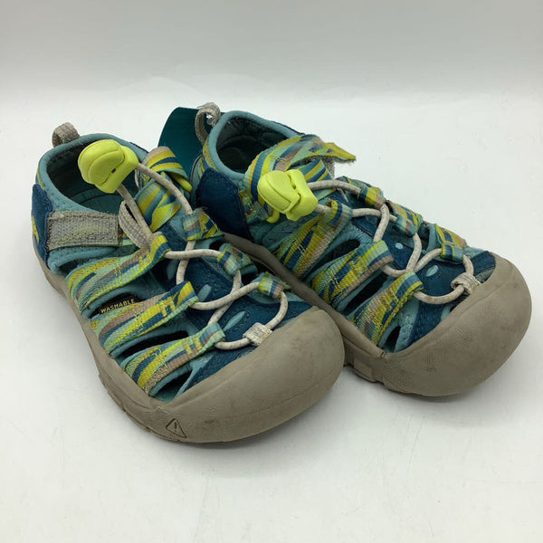 Size 10: Keen Blue/Green Toggle/Velcro Strap Sandals