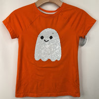 Size 7-8: Cat & Jack Orange Sequin Ghost T-Shirt