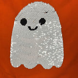 Size 7-8: Cat & Jack Orange Sequin Ghost T-Shirt