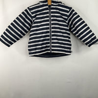 Size 12m: Petit Bateau Blue/White Striped Zip-Up Coat