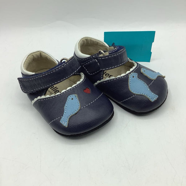 Size 0-6m: See Kai Run Blue Bird Soft Soled Velcro Strap Shoes