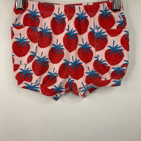 Size 2 (85): Hanna Andersson Pink Straw Berry Print Tumble Shorts