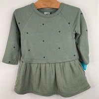 Size 2: Gap Green Stars Cozy Long Sleeve Dress
