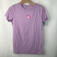 Size 8-10: Classic Crew Purple Heart Flower T-Shirt
