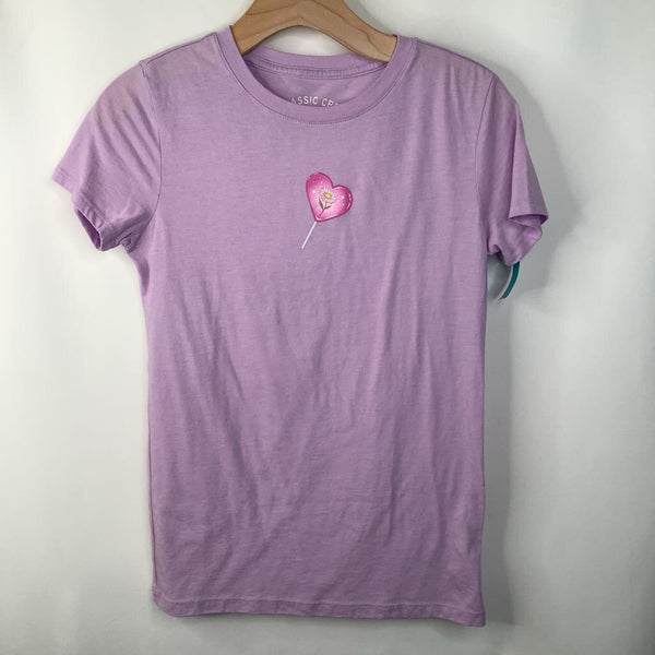 Size 8-10: Classic Crew Purple Heart Flower T-Shirt