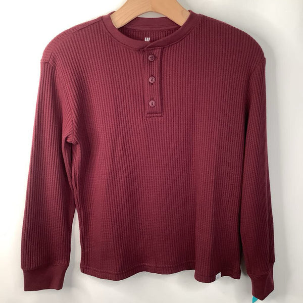 Size 8: Gap Red Waffle Textured Long Sleeve Shirt