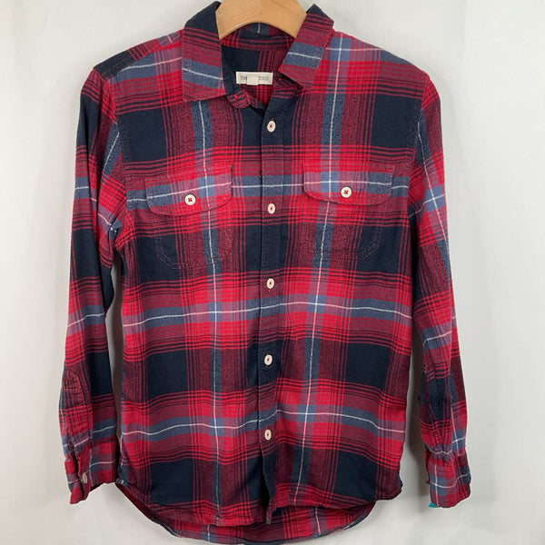 Size 10-12: Tucker + Tate Red/Blue Plaid Button-Up Collared Long Sleeve Shirt