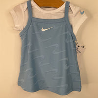 Size 3m: Nike White/Blue Onesie/Tank Dress 2pc Set-NEW W/Tag