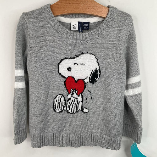 Size 12-18m: Janie & Jack Grey Snoopy Knitted Sweater