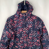 Size 14-16: Columbia Blue/Pink Polka Dot 3-In-1 Interchangeable Fleece/Winter Coat