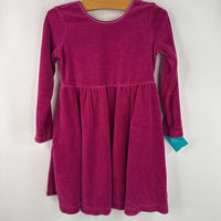Size 4 (100): Hanna Andersson Pink Velour Long Sleeve Dress