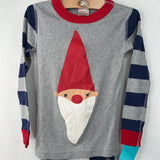 Size 5 (110): Hanna Andersson Grey/Red/Blue Santa 2pc PJs