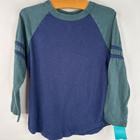 Size 5 (110): Hanna Andersson Green/Blue Long Sleeve Shirt