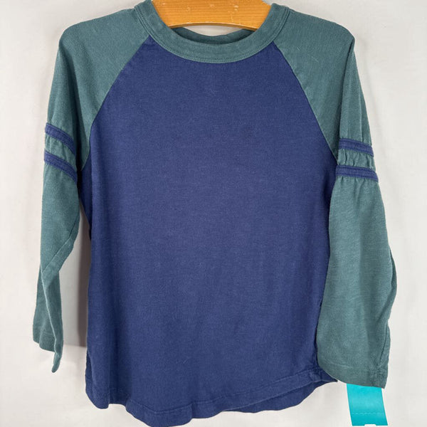 Size 5 (110): Hanna Andersson Green/Blue Long Sleeve Shirt