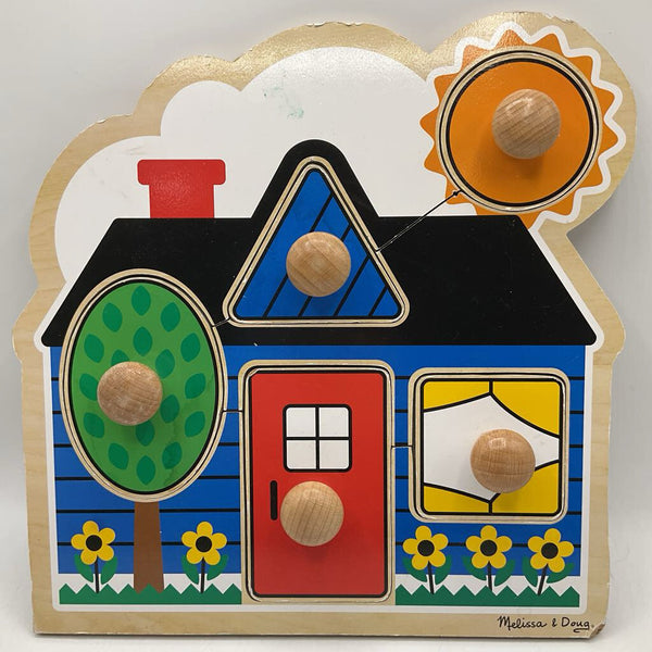Melissa & Doug House Shapes Wooden Jumbo Knob Puzzle
