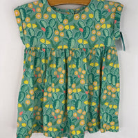 Size 18-24m: Tea Green/Yellow Flowering Cacti Short Sleeve Dress