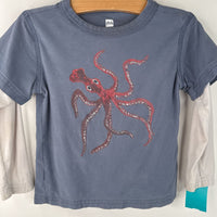 Size 3: Tea Blue/Red Octopus Long Sleeve Shirt