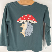 Size 3 (90): Hanna Andersson Green Mushroom Hedgehog Long Sleeve Shirt