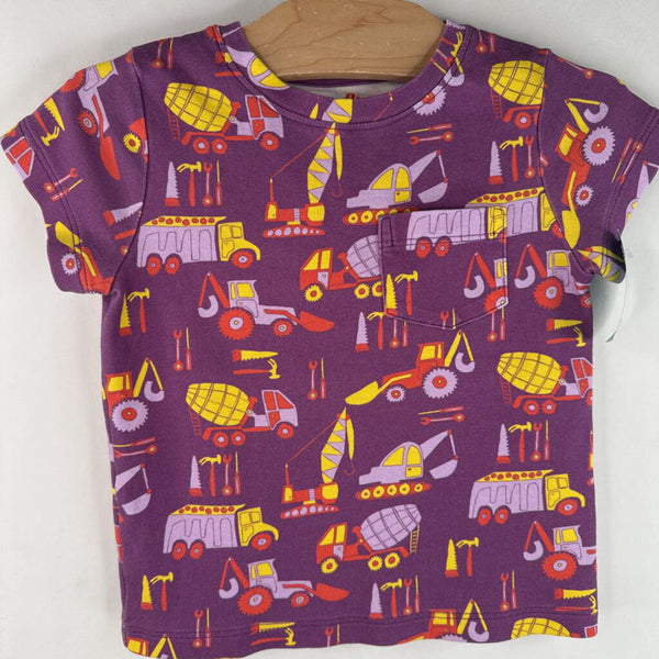 Size 3: Piccolina Purple/Orange/Yellow Construction Vehicles T-Shirt