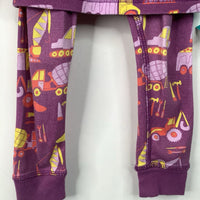 Size 3: Piccolina Purple/Orange/Yellow Construction Vehicles 2pc PJs
