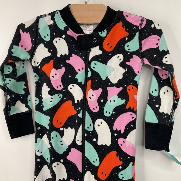 Size 2 (85): Hanna Andersson Black/Colorful Ghosts 1pc PJs