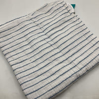 Crate & Kids White/Blue Striped Swaddle Blanket