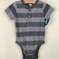 Size 6-12m: Old Navy Grey/Blue Striped Onesie