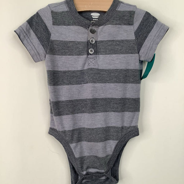 Size 6-12m: Old Navy Grey/Blue Striped Onesie