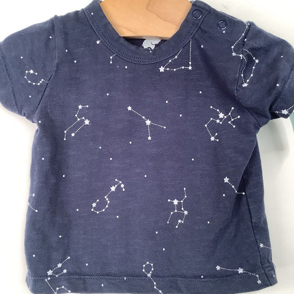 Size 3-6m: Monica + Andy Blue Constellations Print T-Shirt