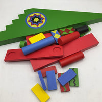 Large Bag Of Colorful Wooden Blocks