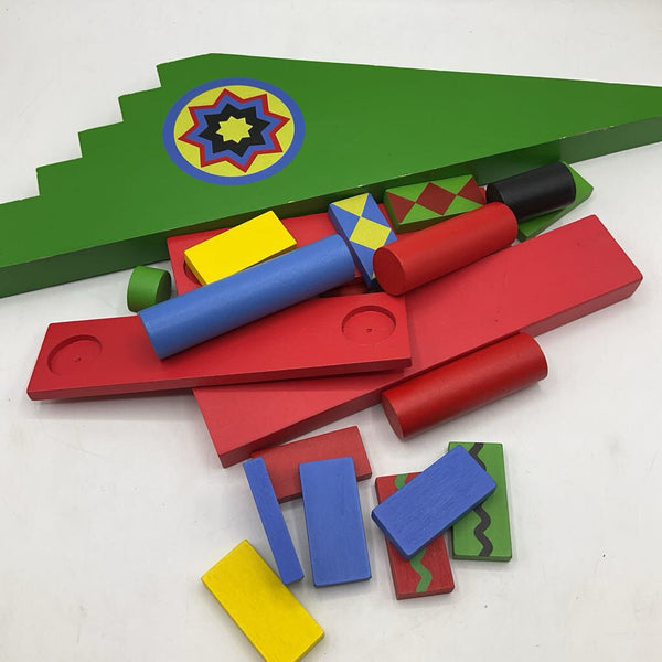 Large Bag Of Colorful Wooden Blocks